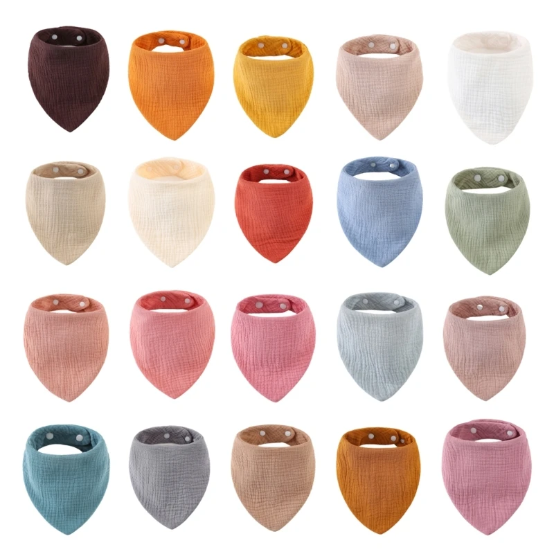

67JC Baby Bandana Drool Bibs with 3-layer for Boys & Girls Solid Colors Baby Bibs for Teething & Drooling Baby Saliva Towel