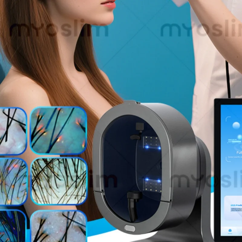 X5 3D 얼굴 피부 문제 AI 분석기 얼굴 스캐너 분석기 테스트 3600만 화소 HD 카메라 8 스펙트럼 피부 분석기