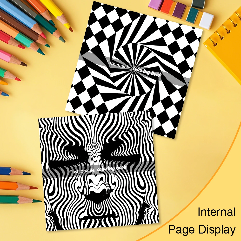 STEREOSCOPIC Patterns Coloring Book for Adults Cute Drawing Book Perfect Gift for Party and Birthday 5