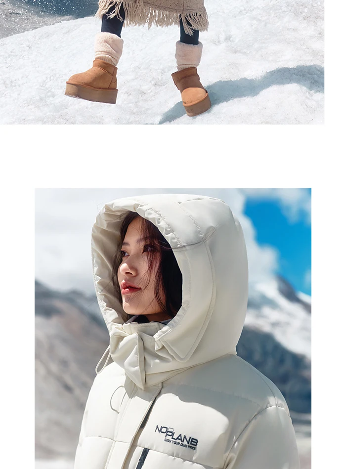 Chaqueta de plumas para mujer, larga, con capucha, moderna, para exteriores, invierno, nueva moda, con letras, abrigo grueso de tres capas, con almacenamiento de calor