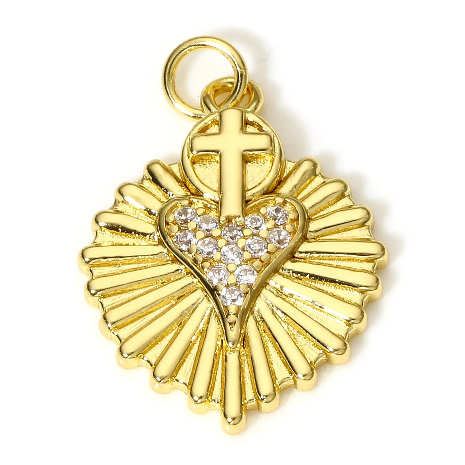 1pc Vintage Kupfer Charms Gold Farbe Herz Kreuz Zirkonia Anhänger DIY machen Halskette Armband Frauen Geschenk Schmuck Ergebnisse – Detail 12