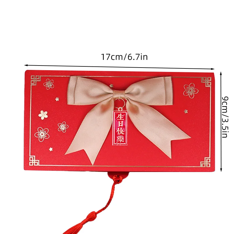 New 6/10 Slots Bowknot Folding Red Packets 2025 CNY Cash Gift Bag Valentine's Day Birthday Wedding Spring Festival Red Envelope