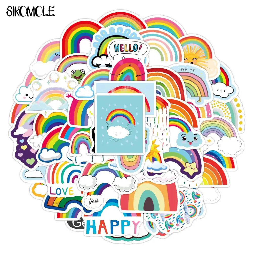 

10/30/50PCS Cute Cartoon Rainbow Bridge Clouds Stickers DIY Toys Skateboard Guitar Snowboard Luggage Graffiti Decals Sticker F5