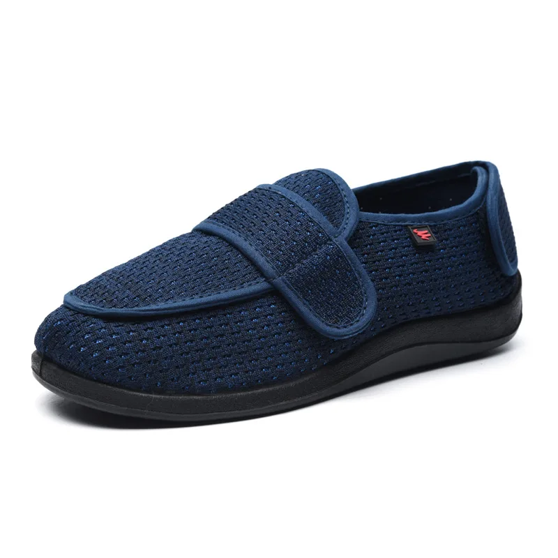 

Unisex Magic Tape Flat Shoe Light Anti Slip Health Shoe Loose Soft Sole Casual Sport Shoes Diabetic Elderly Comfortable Sneakers