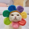 1Pcs Pet headgear cute dog teddy dress sunflower cat headdress wig cat headgear hat pet supplies 6