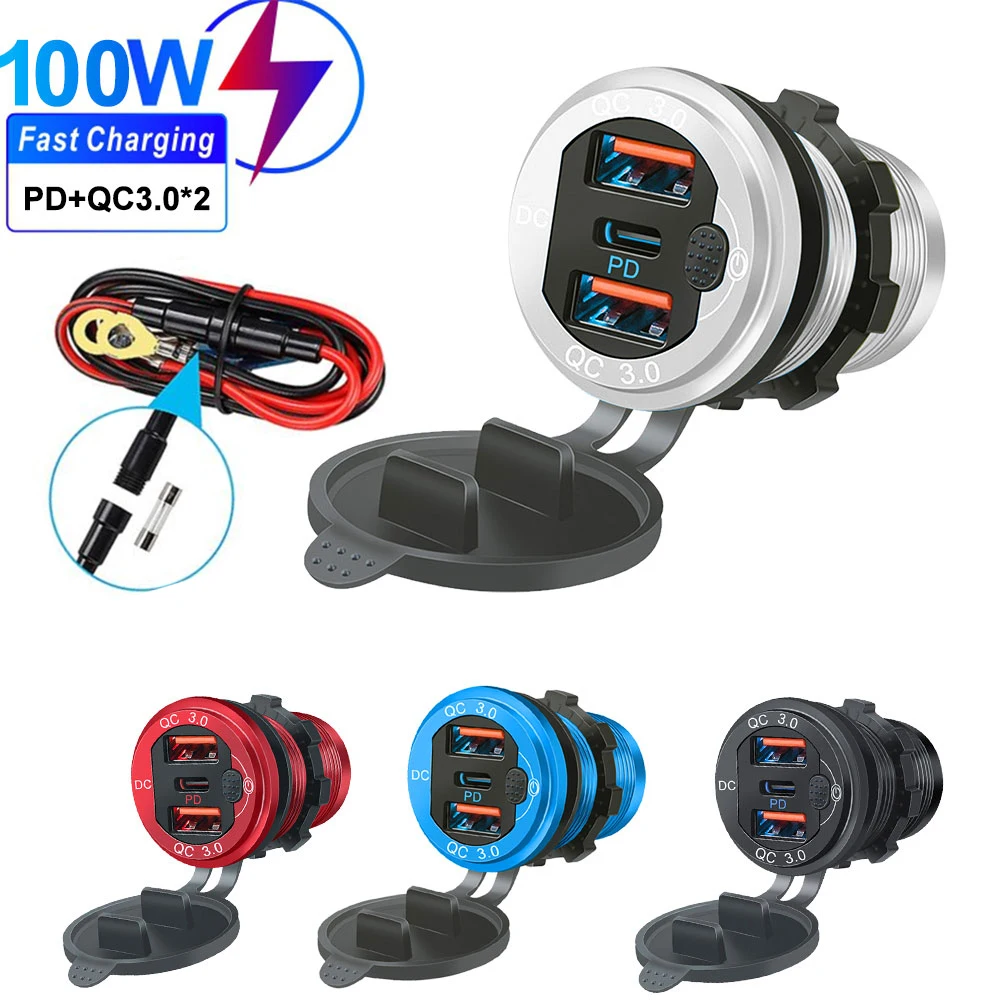 Car Charger QC 3.0 Aluminium 3 Port