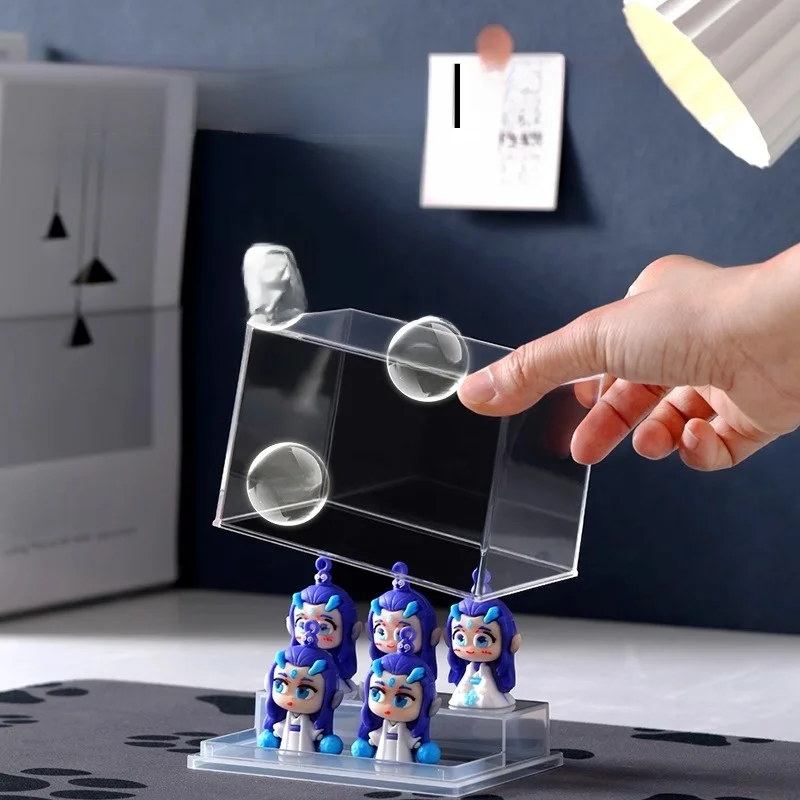 Beeple Storage Box Keychain Display Stand Toy Storage Organizer Plastic Flip Cover Sle Desktop Anime Figurine Display Ra