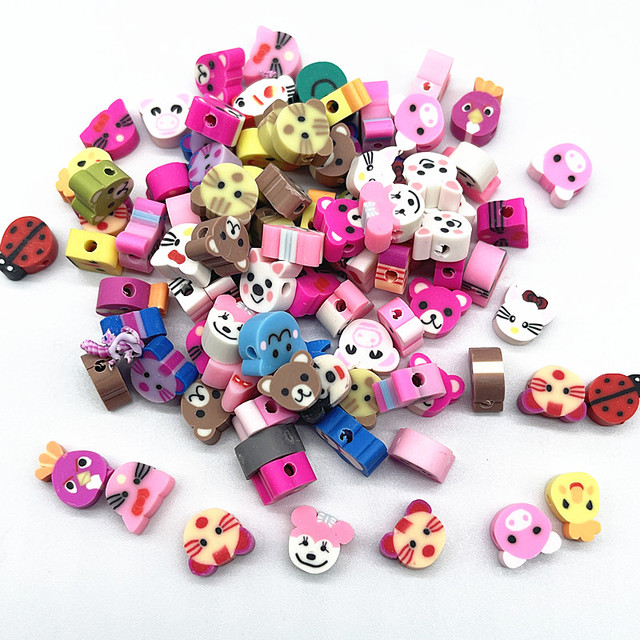 10mm Color Fruit Beads Polymer Clay Beads Polymer Clay Spacer Loose Beads for Jewelry Making DIY Bracelet Accessories