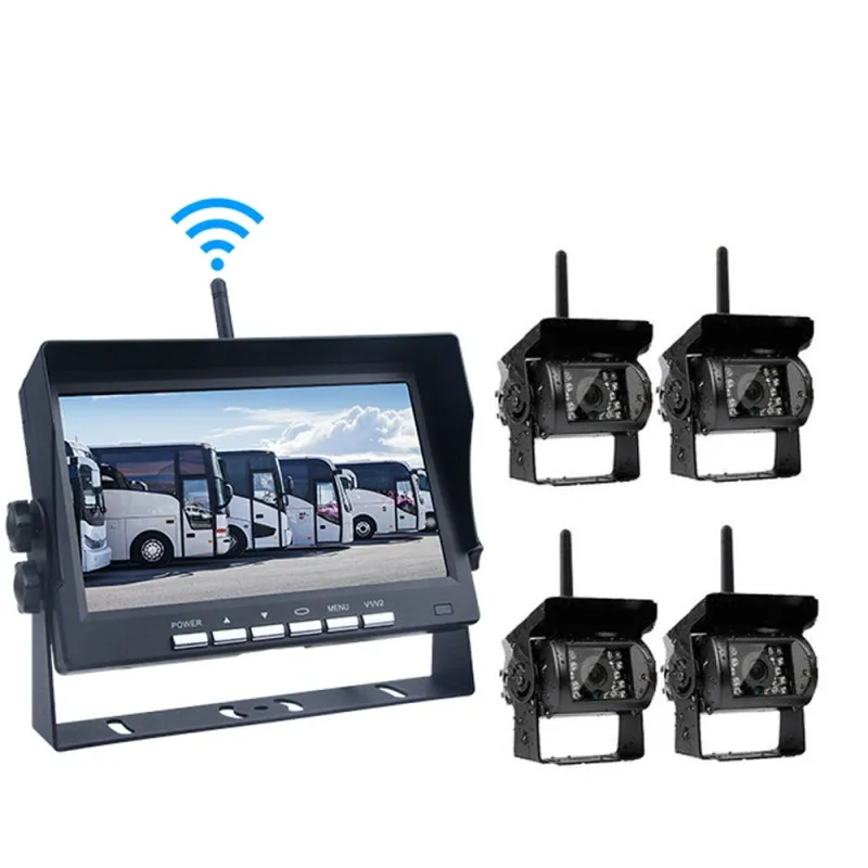 12V-24V Display Wireless inch Car Monitor Screen Rear View Camera For Truck  Bus RV Trailer Excavator Rearview Image AliExpress