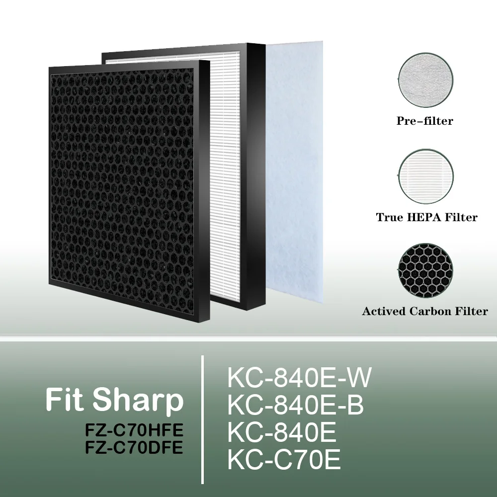 

HEPA filter FZ-C70HFE Carbon filter FZ-C70DFE for Air Purifier Sharp KC-840E-W KC-840E-B KC-840E KC-C70E
