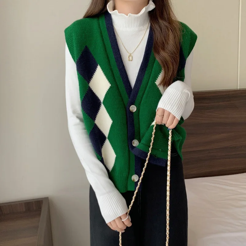 Women Street Fashion 2022 Autumn and Winter Corduroy Cardigan Suit Collar Single-breasted Sleeveless Solid Color Vest Jacket