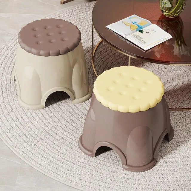 Biscuit Small Stool Household Low Stool Dormitory Plastic Thickened Sturdy Children Baby Stepping Stool