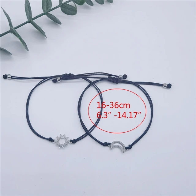 Braccialetti Di Coppia Sole E Luna - Cordino Regolabile Con Effetto Fosforescente, Per Coppie E Amici - Foto 2