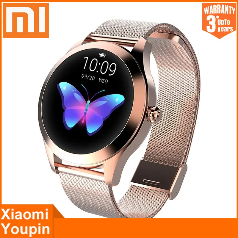 Женские Смарт-часы Xiaomi IP68 пульсометр сообщения звонки напоминания шагомер