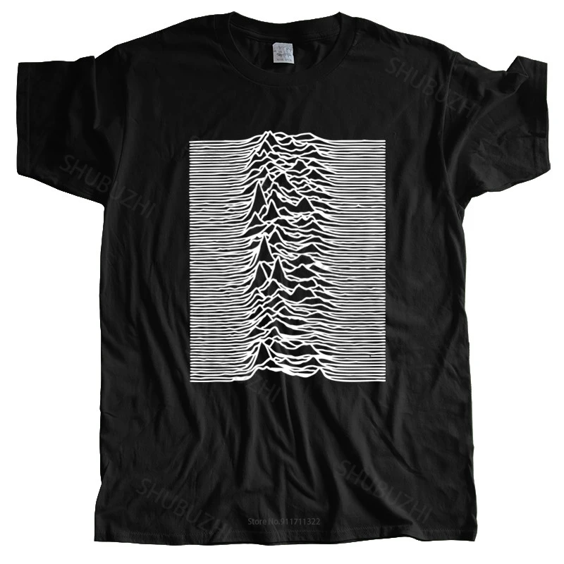 T-Shirt Girocollo Uomo Joy Division Unknown Pleasures T Shirt Factory Record Ian Curtis Poster Vinyl Black Men T Shirt Euro Size