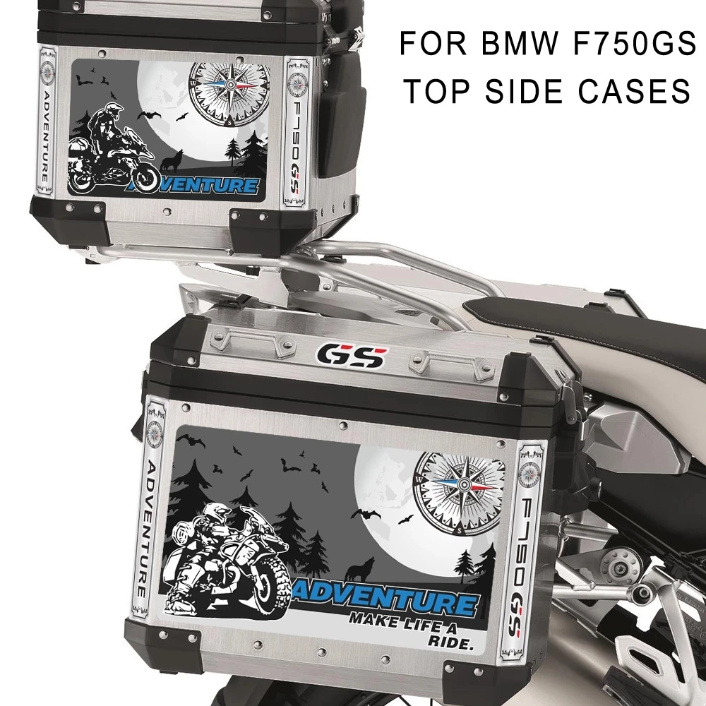 Motorcycle Sticker ADV Adventure Tail Top Side Panniers Luggage Aluminium Box Case GSA For BMW F750GS F750 GS Trunk