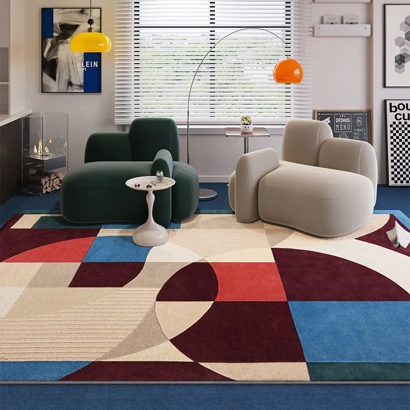 Colorful Living Room Carpet Light Luxury High-end Bedroom Bedside Rug Large Area Retro Art Sofa Coffee Table Floor Mat Ковер 양탄자 2