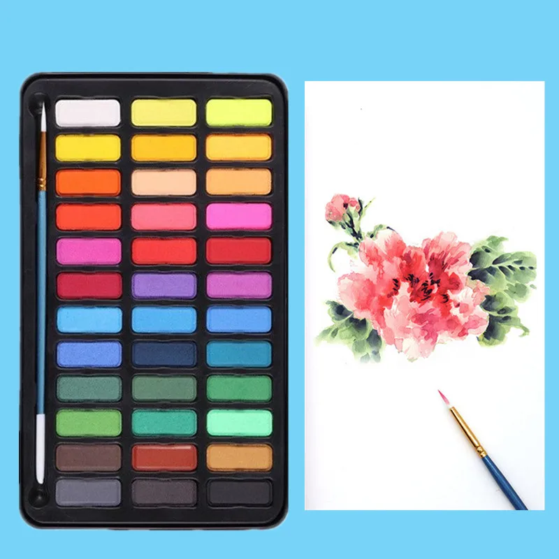 Professional Watercolors Set 24/36 Colors Pigment for Watercolor Painting  With Paint Brush&Watercolor Paper Painting Set