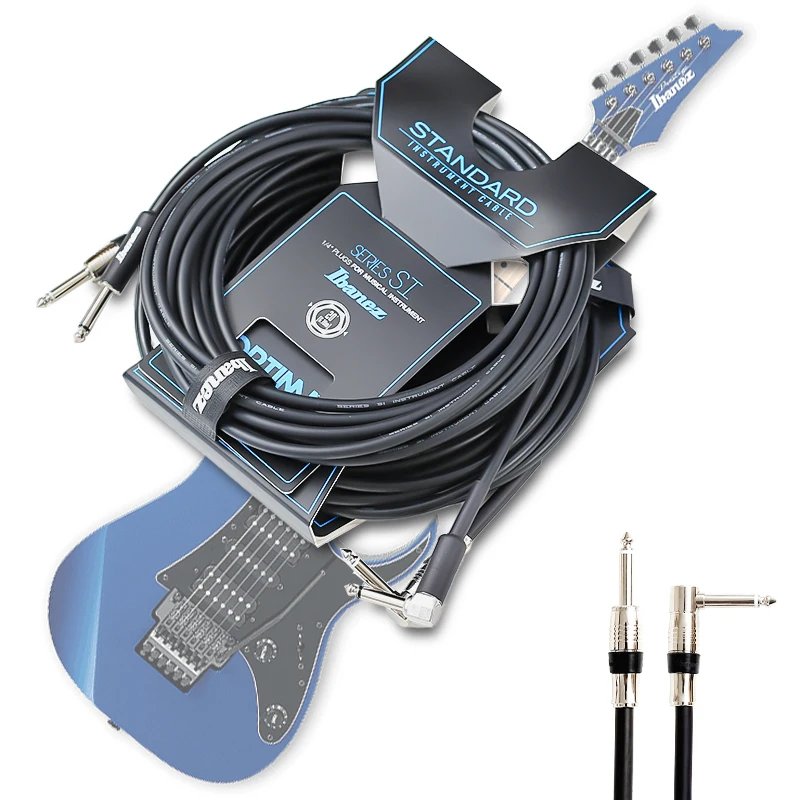 Ibanez Guitar Cable 3 metre Straight or Right-Angle Plug Copper Core Low-Latency Noise-Reducing Audio Cable Japan Original
