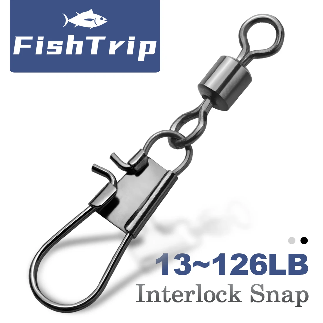 FishTrip Interlock Snap Rolling Swivels 50~100Pack Stainless Steel Cross  Lock Snap Sea Fishing Connector Terminal Tackle