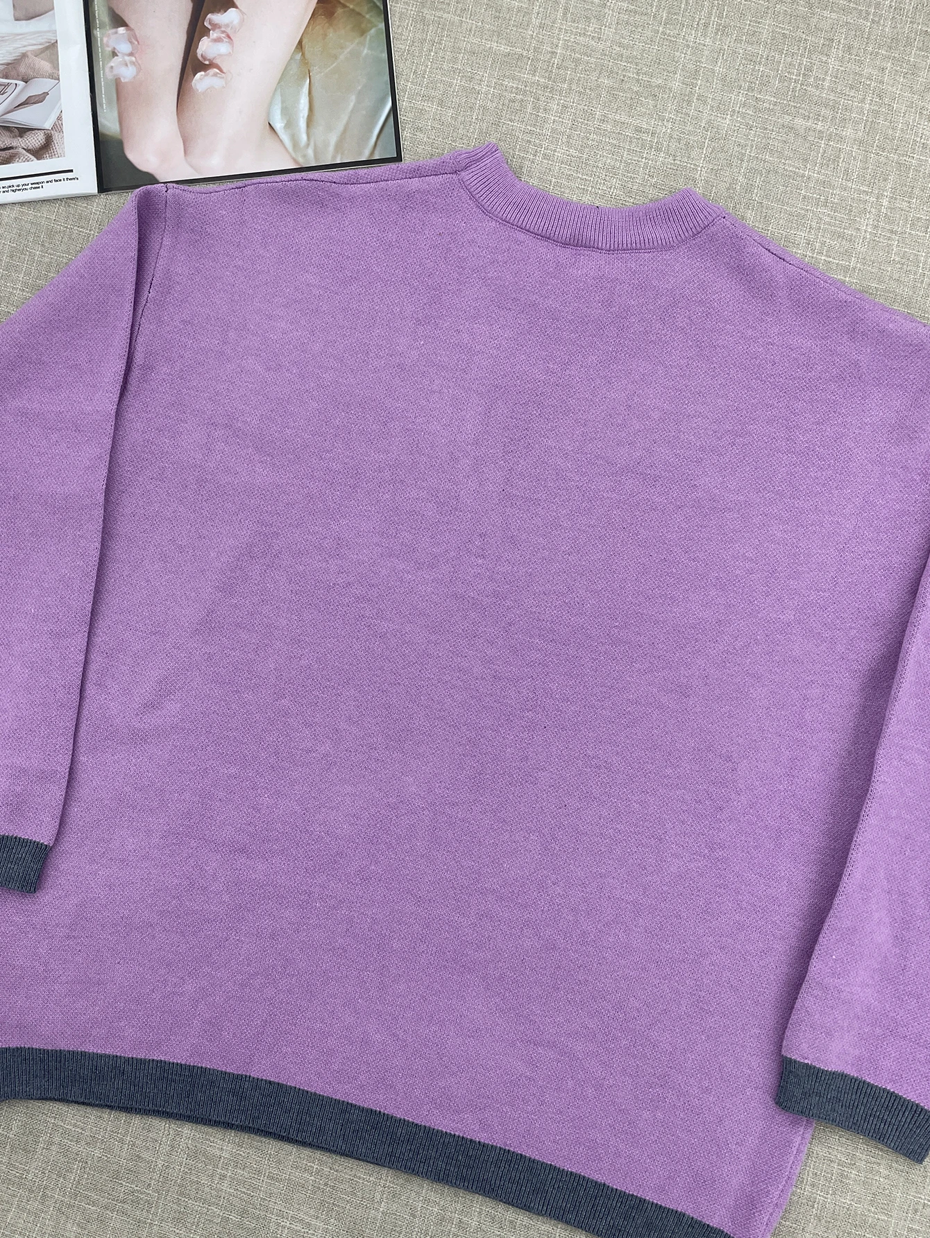temperament commuter style pullover sweater for women's autumn and winter new loose all-match crew-neck knitwear