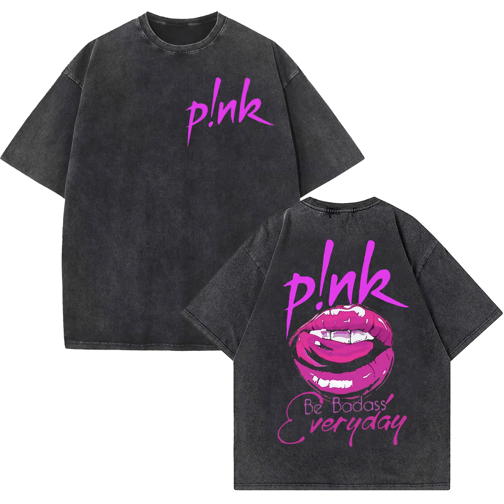 

2024 P!Nk Pink Singer Summer Carnival Tour T Shirts Men Women Vintage Washed High Quality T-shirt Hip Hop Gothic Clothing Tshirt