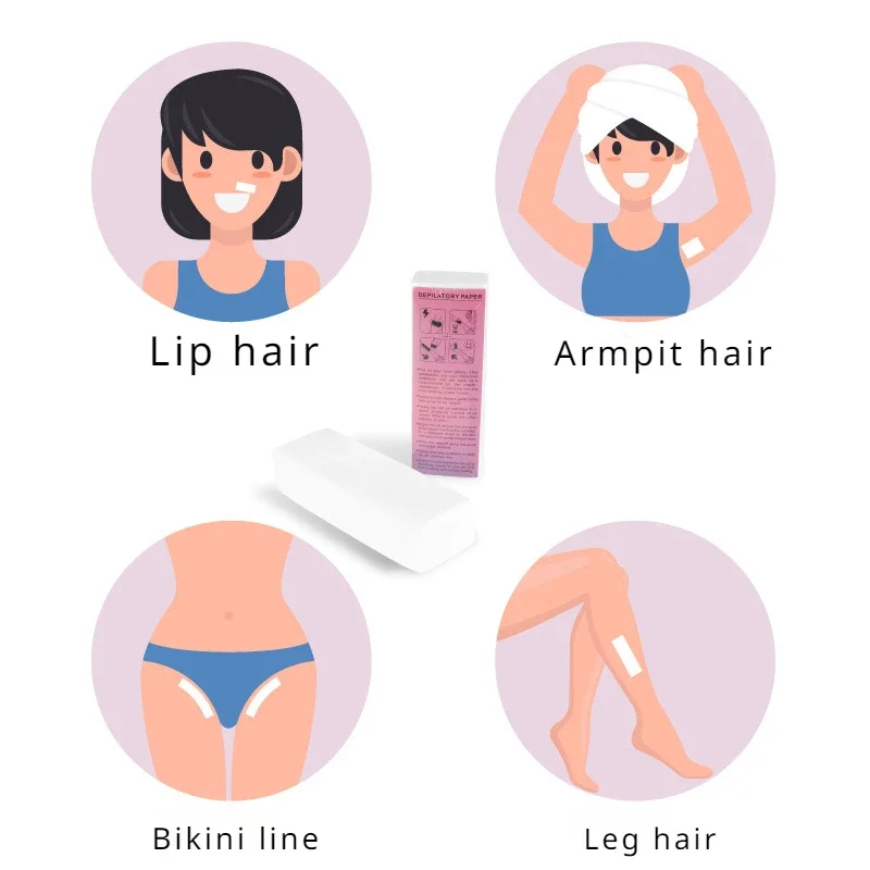 100pcs Removal Nonwoven Body Cloth Hair Remove Wax Paper Rolls High Quality Hair Removal Epilator Wax Strip Paper