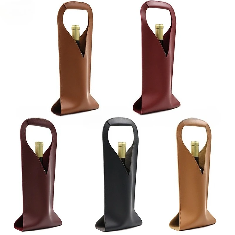 Leather Red Wine Bag for Parties and Picnics