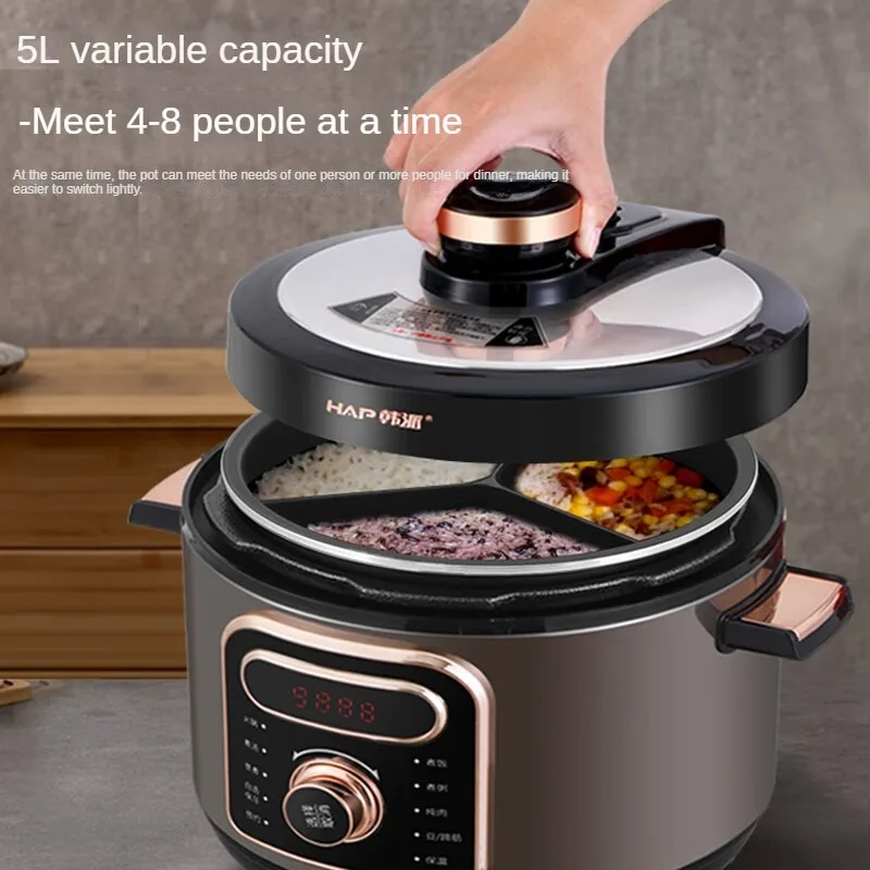 Stainless Steel Pressure Cooker with 5L Capacity 220V Three