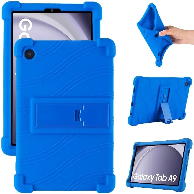 Capa de Silicone Macio para Samsung Galaxy Tablet pc Airbags à Prova de Choque Case Tab a9 Tab a9 Sm-x110 Sm-x115 8.7