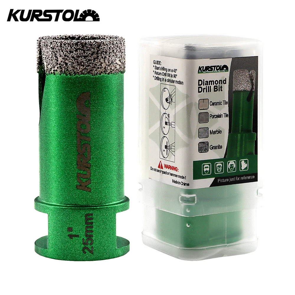 KURSTOL Tile Drilling Bits 1pc 6-102mm 5/8-11 Porcelain Ceramic Marble Stone Cutter Tool Hole Saw Dry Drilling Diamond Core Bits kurstol diamond drill bits triangle shank 20mm 1 2pcs porcelain ceramic granite marble stone tile core drill bit hole saw opener