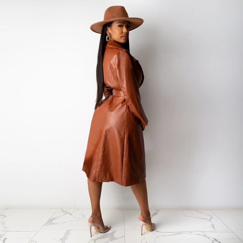 Рисунок 3 - Женский Длинный тренчкот из искусственной кожи