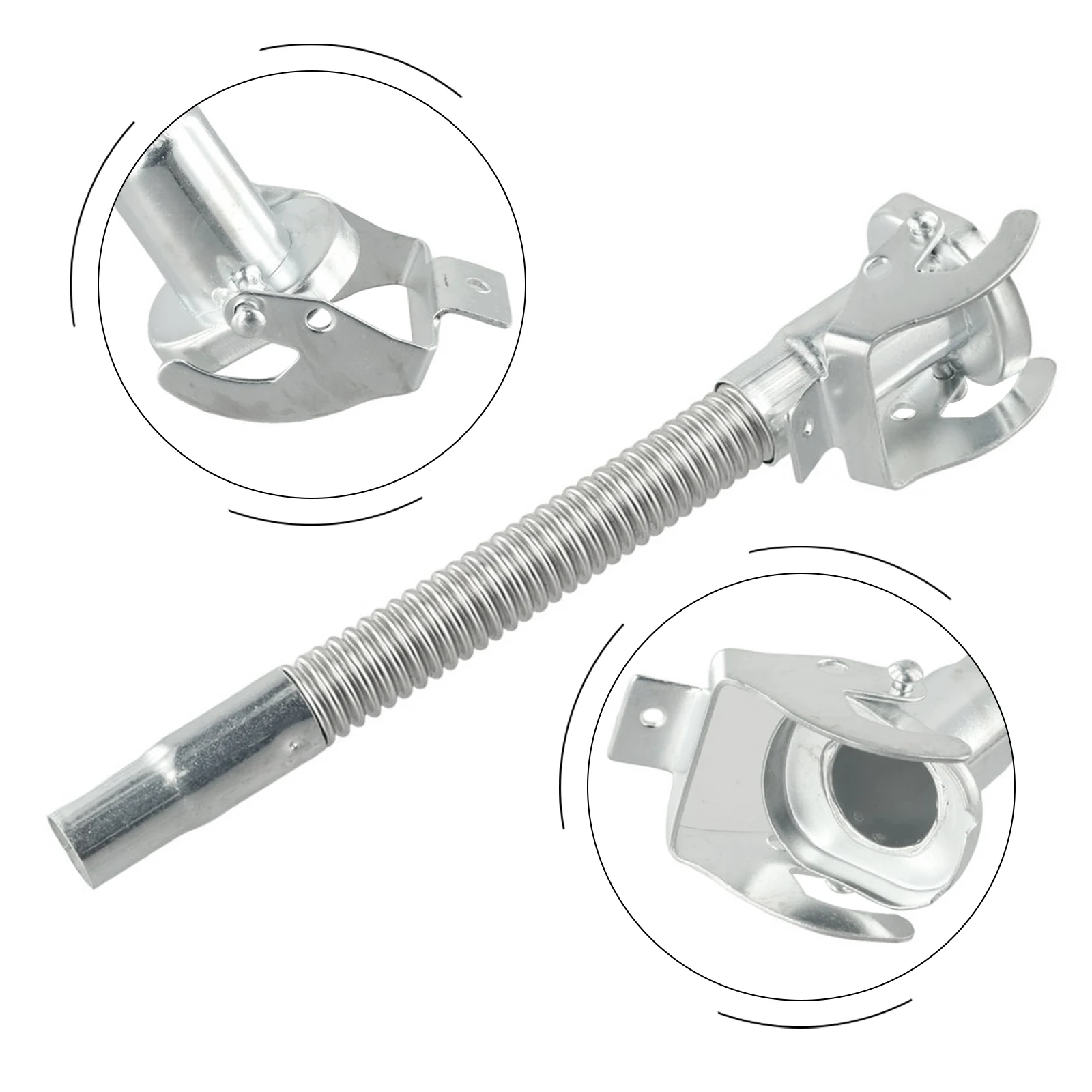 

Robust Silver Metal Jerry Can Spout Nozzle Compatible with 5L 20L For Standard Jerry Cans Easy to Use & Durable