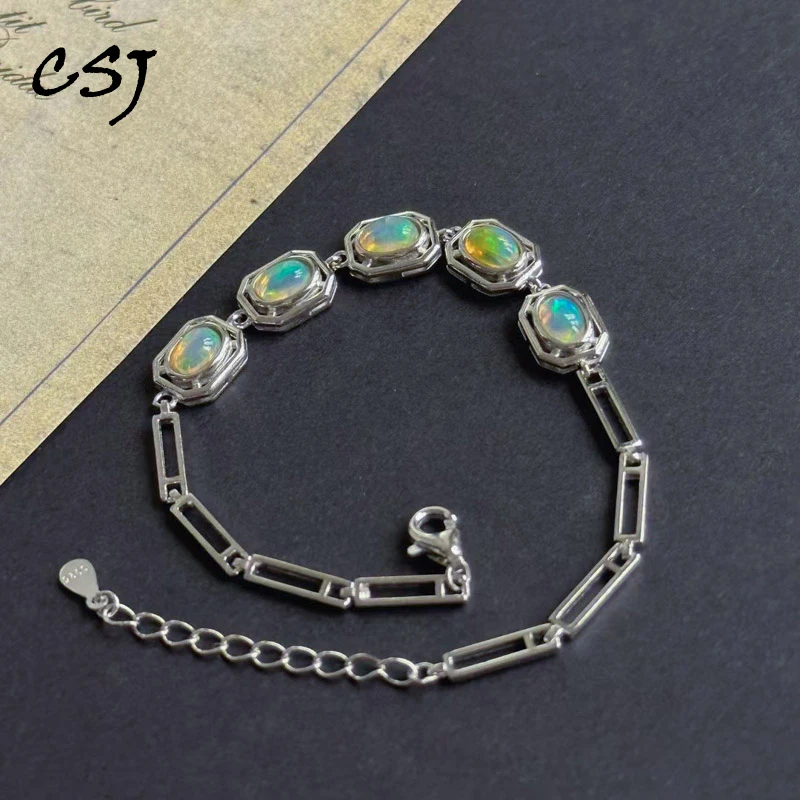 CSJNaturalOpalBraceletSterling925SilverOval46mmHighQualityFineJewelryforWomen.jpg
