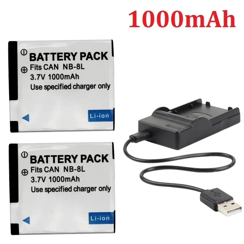 Batteria per Canon NB-8L PowerShot A3300 A3200 A3100 A3000 A2200 A1200