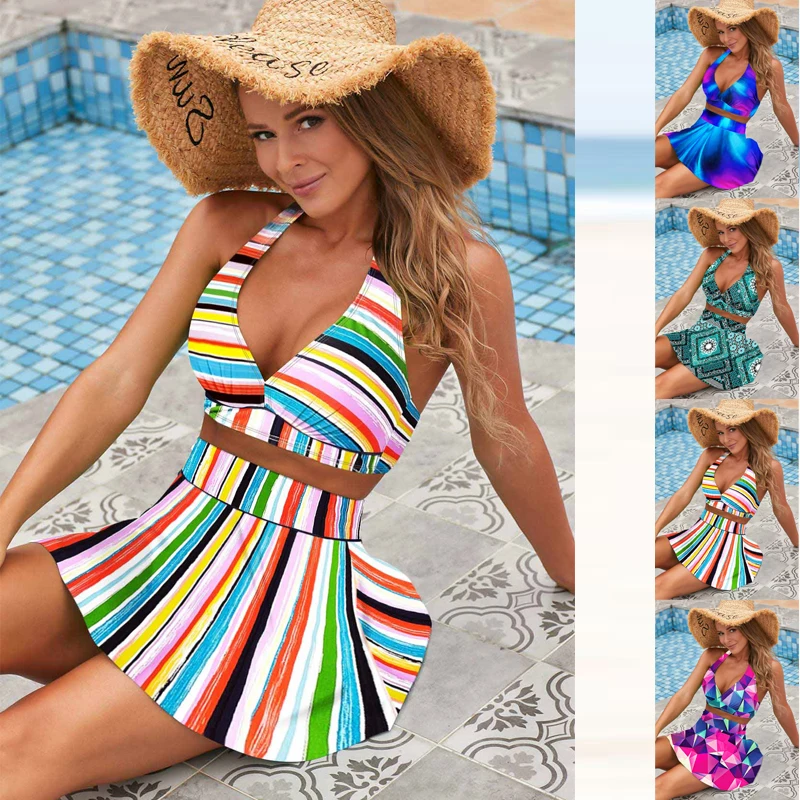 

Новинка 2023, платье, бикини, сексуальный пляжный купальник, Женский раздельный купальник, женский модный пляжный купальник