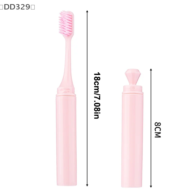 〔DD329〕3Pcs Travel Toothbrush Foldable Portable Small Dental Brush Adult Soft Toothbrush Candy Colors Cleaning Tooth