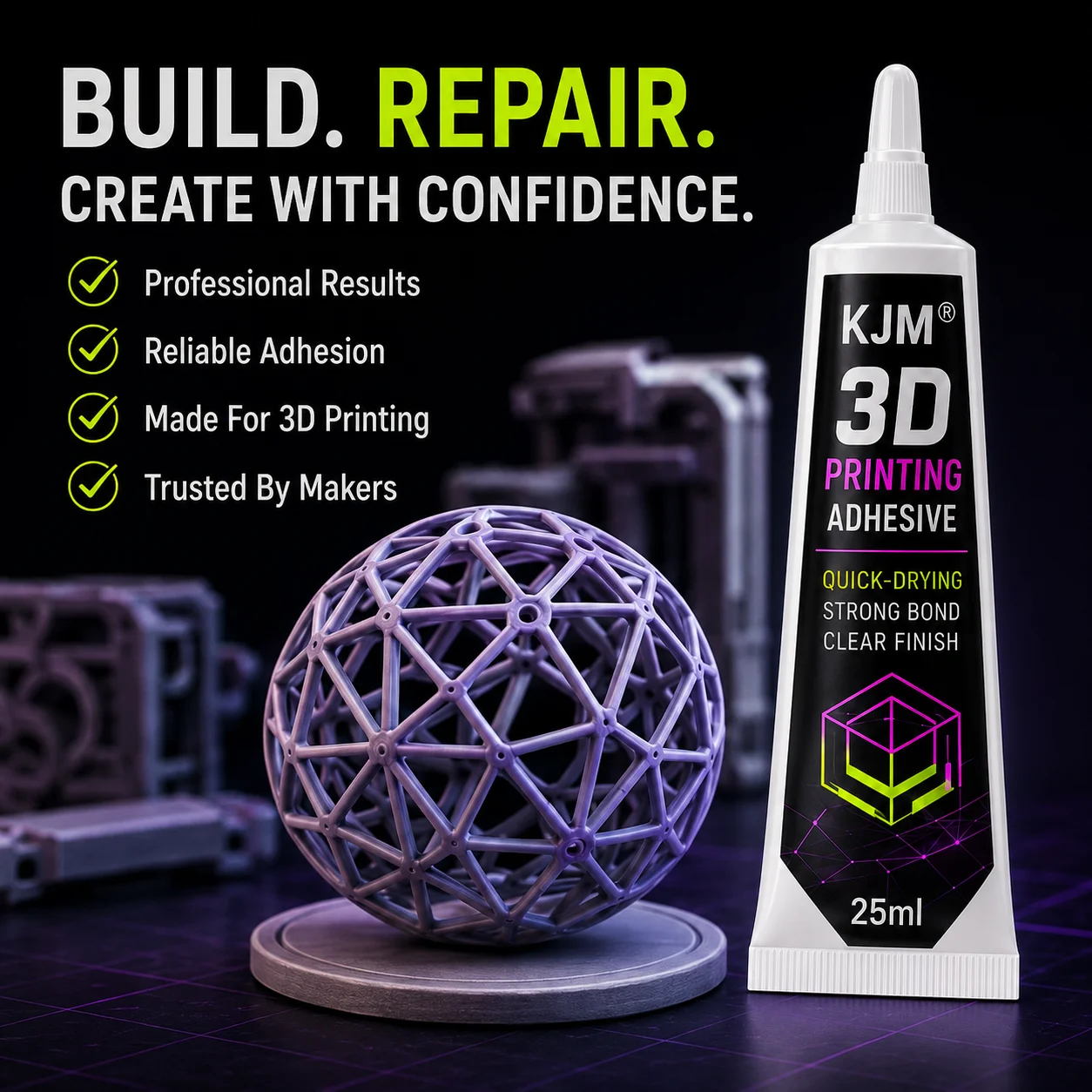 3D Printing Strong Bond Adhesive Glue 25ML for Repair and DIY Craft with Precision Nozzle