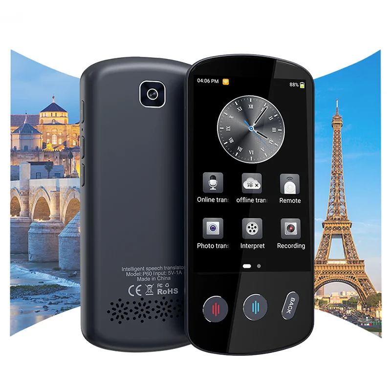 P60 Portable Audio Translator 138 Language Smart Translating Offline Real Time Smart Voice AI Voice Photo Translating Device