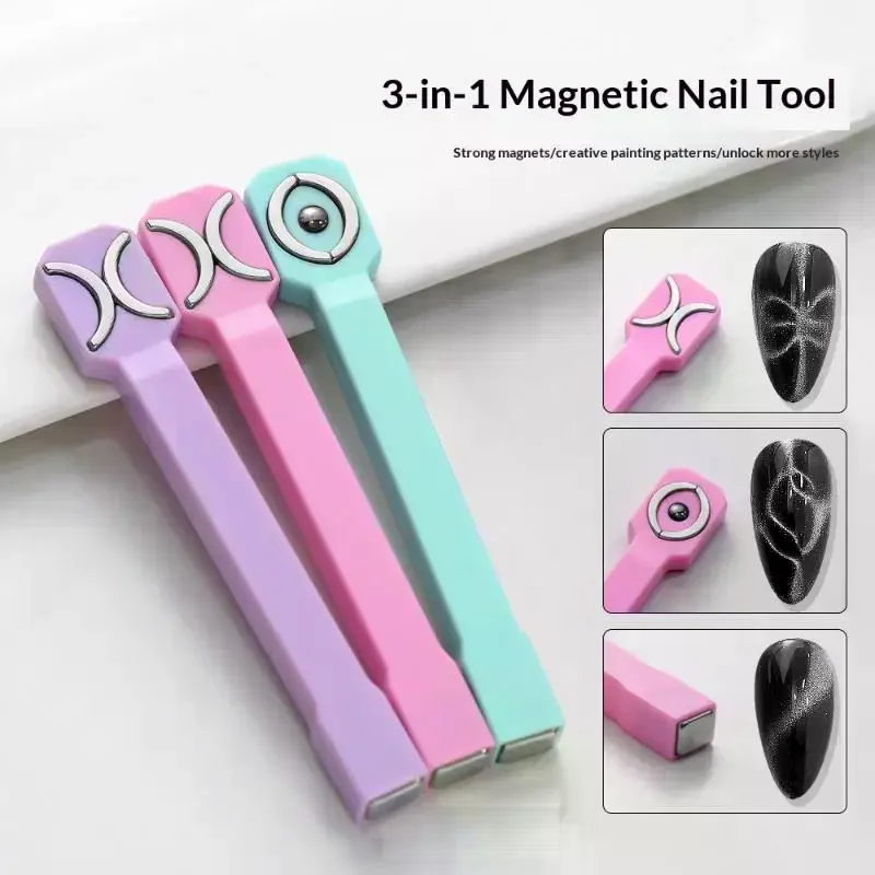 1Pcs 특수 3-in-1 자석 강력한 멋진 다기능 자석 새로운 네일 아트 고양이 눈 네일 아트 도구 가정용