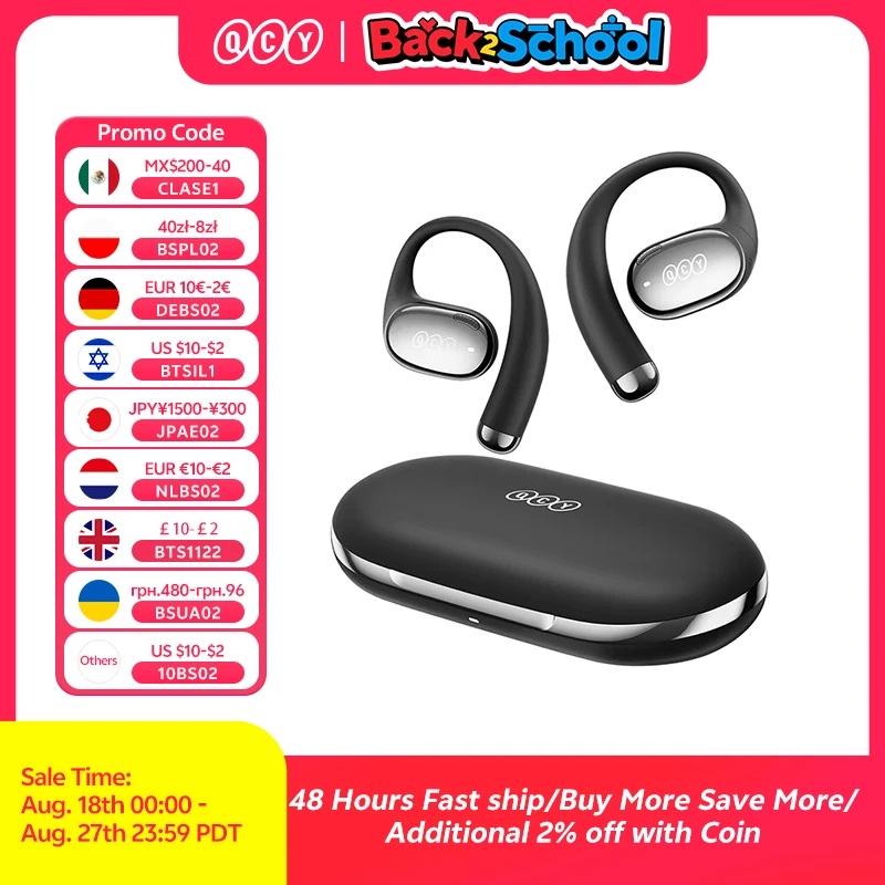 QCY Crossky R70 オープンイヤーワイヤレスヘッドフォン高解像度