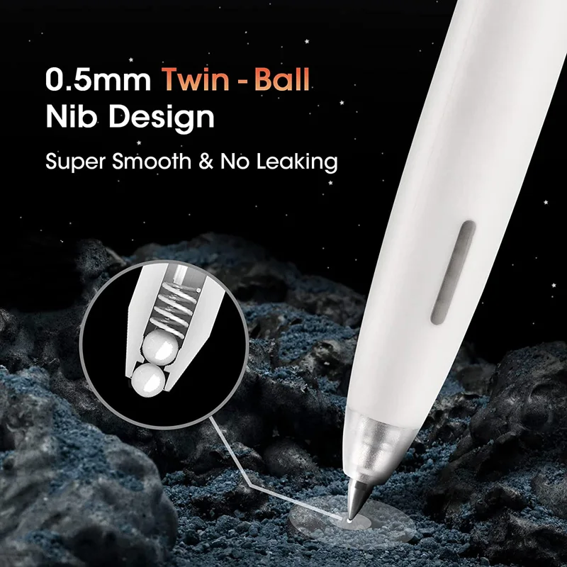 Set Di 8 Penne Gel Retrattili – Punta Fine 0.5mm, Inchiostro Nero Asciugatura Rapida, Design Elegante Opaco Con Impugnatura Morbida