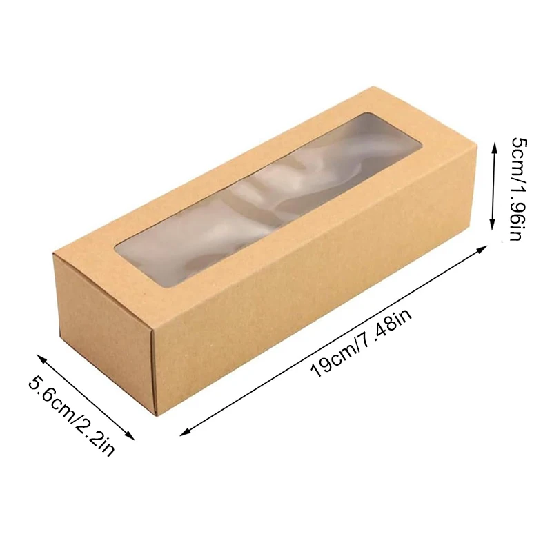 5/10/20 Pack Kraft Paper Macaron Boxes with Clear Window, Dessert Packaging Cupcake Coo... - SKU MBCB2140 - UGI Packaging