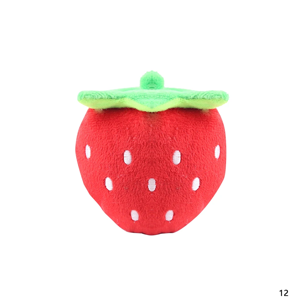 Pet-Friendly Cartoon Fruit Animals Plush Chew Toy with Squeaker