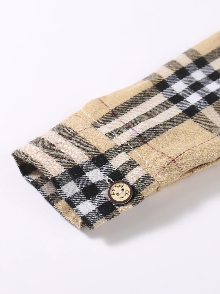 Kids Shirts Baby Girl Boy Plaid Cotton Casual Lapel Long Sleeve Top School Blouses Spring