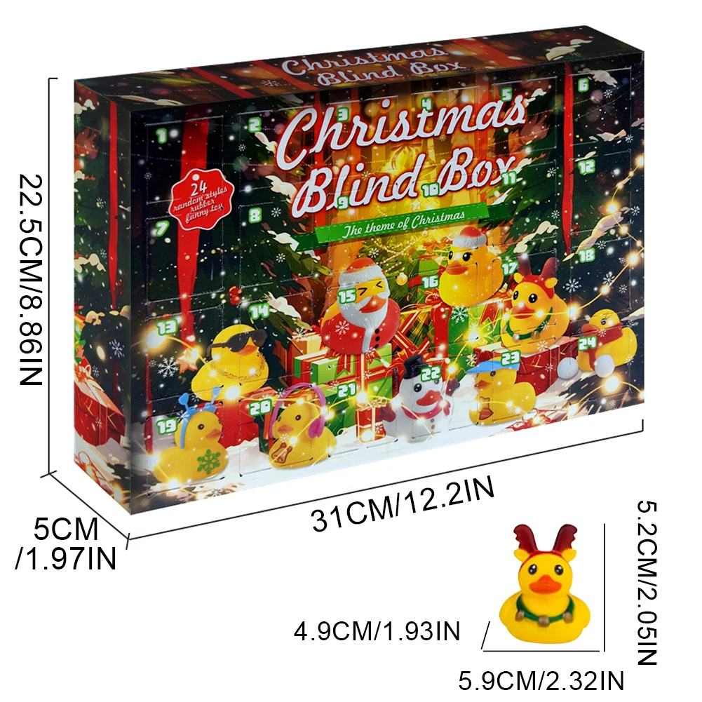 2024 Christmas Rubber Duck Advent Calendar 24 Days of Christmas Rubber Duck Set for Kids Christmas Party Favors 6