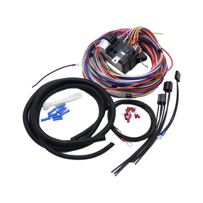 

Upgraded 12 Circuit Universal Wiring Harness Durable for Vintage Car Muscle Car