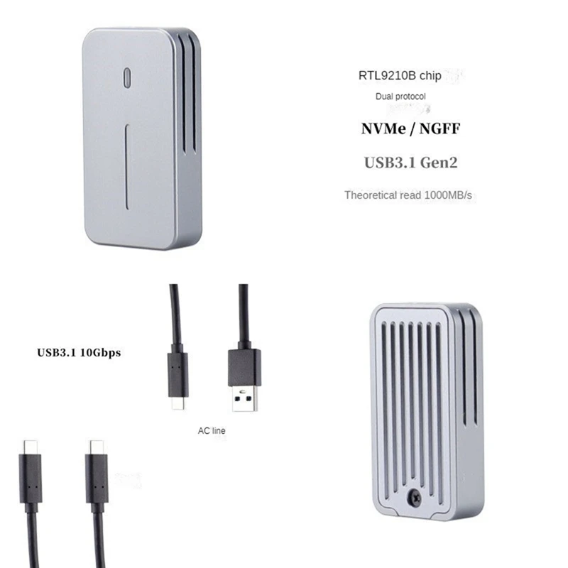 M.2 Nvme NGFF SSD Ŭ, 2230 ޴ ϵ ũ ڽ, USB C 3.1, 10Gbps NVME SATA SSD Ŭ, ϱ 