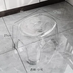 Transparent Acrylic Non-Slip Bathroom Stool - Modern Minimalist Design (Type B)