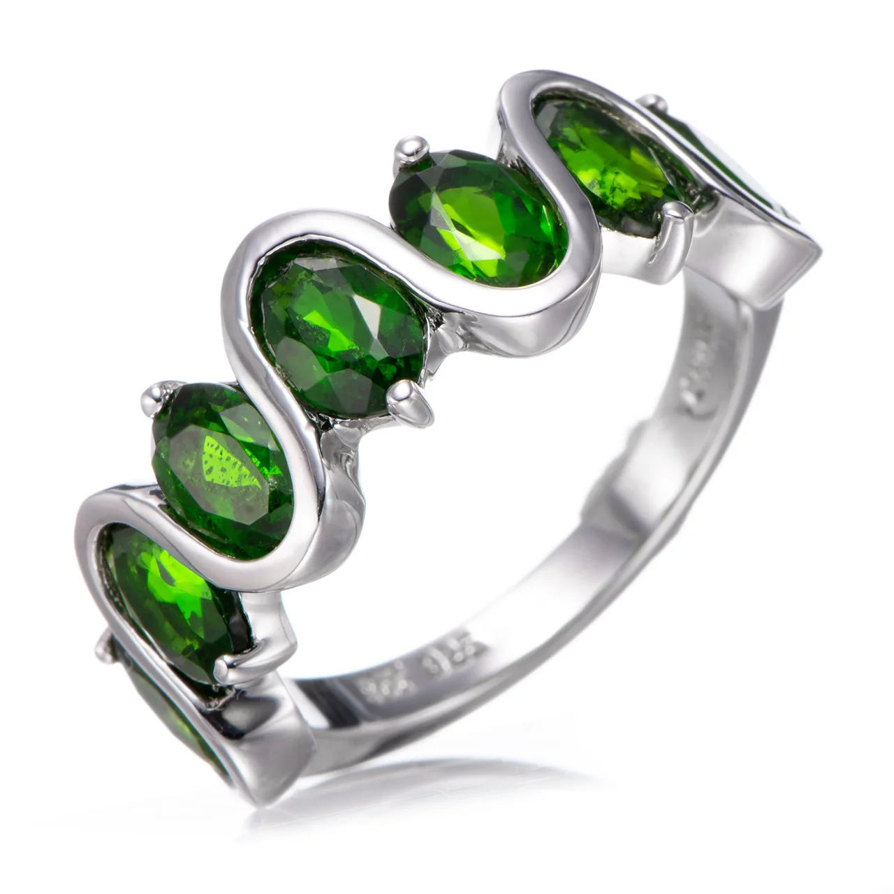 

Chrome diopside Rhodium Over Sterling Silver Ring